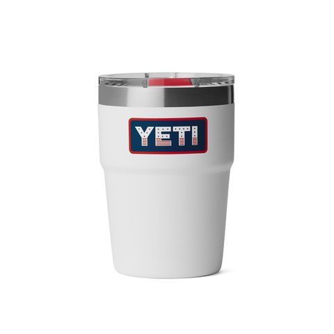 YETI Rambler 16 oz Stackable Tumbler with MagSlider Lid, White Patriotic